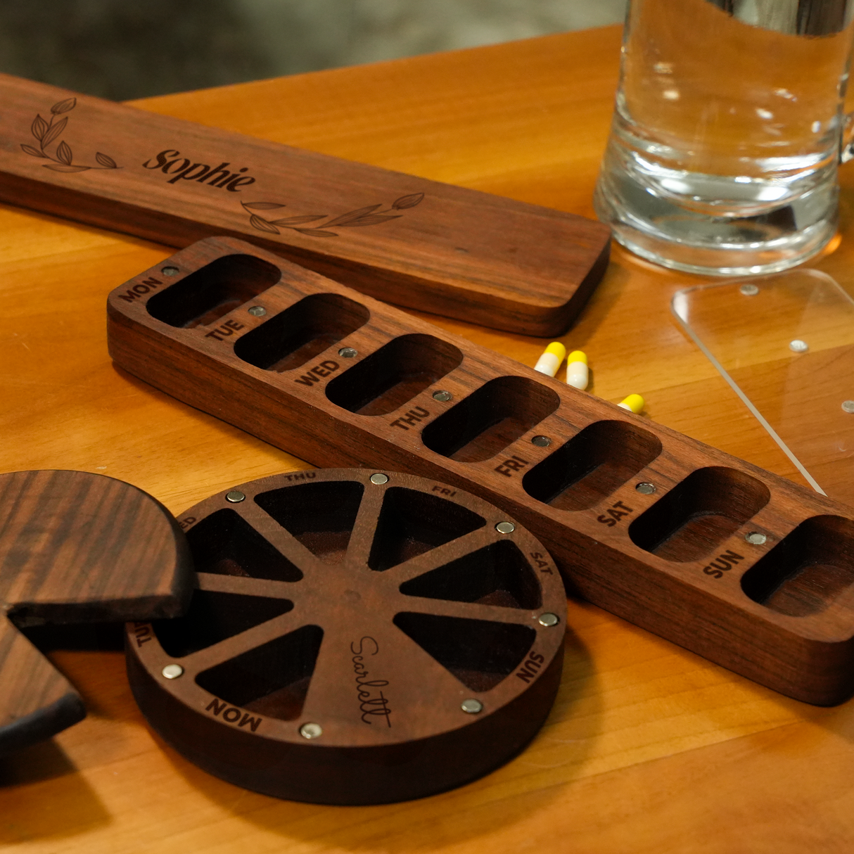 Personalized Pill Organizer for Self Care: Custom 7 Day Vitamin Holder Gift