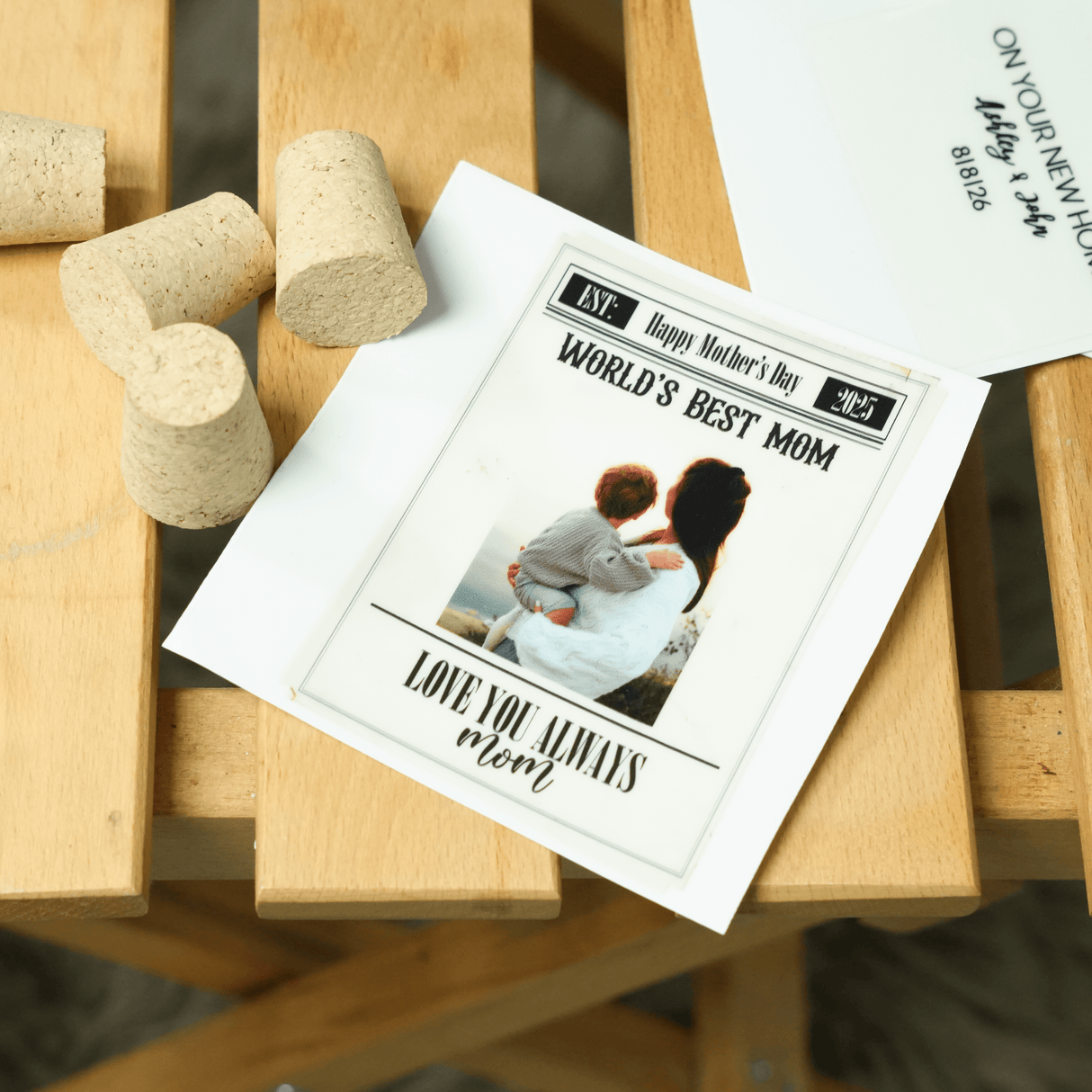 Custom Photo Wine Label for Mom and Dad: Personalized Bottle Sticker, Milestone Celebration