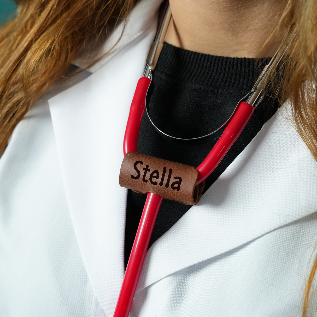 Custom Stethoscope Name Tag: Personalized Leather Medical ID Charm, Gift for Nurses