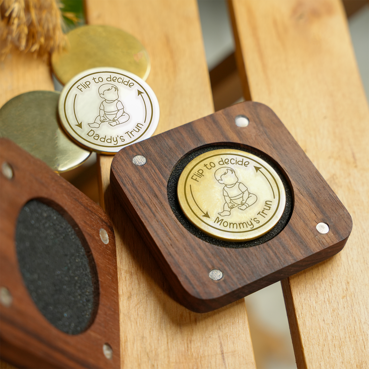 Personalized Brass Yes or No Coin: Custom Flip Token Gift for Daily Dilemmas