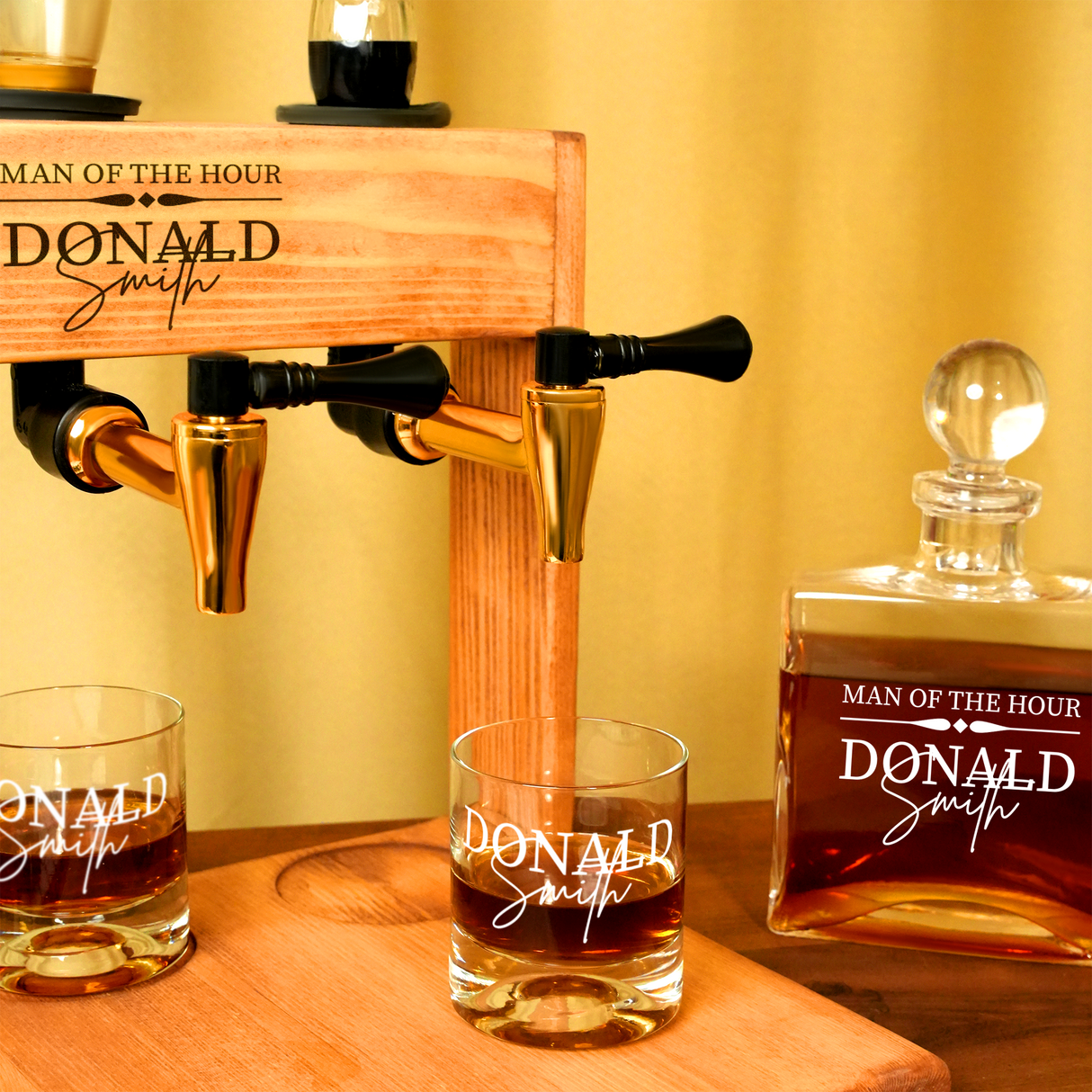 Custom Whiskey Dispenser, Wooden Liquor Dispenser, Birthday Gifts for Him, First Fathers Day, Groomsmen Gift, Custom Dad Whiskey Gift