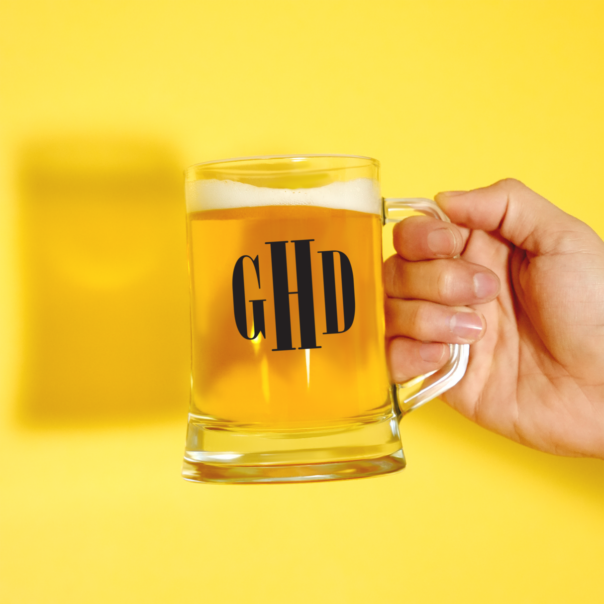 Personalized Beer Glass Gift for Him, Custom Beer Mug with Handle, Groomsmen Gift, Dad Bbq Gift, Anniversary Gift, Bar Drinkware Gifts