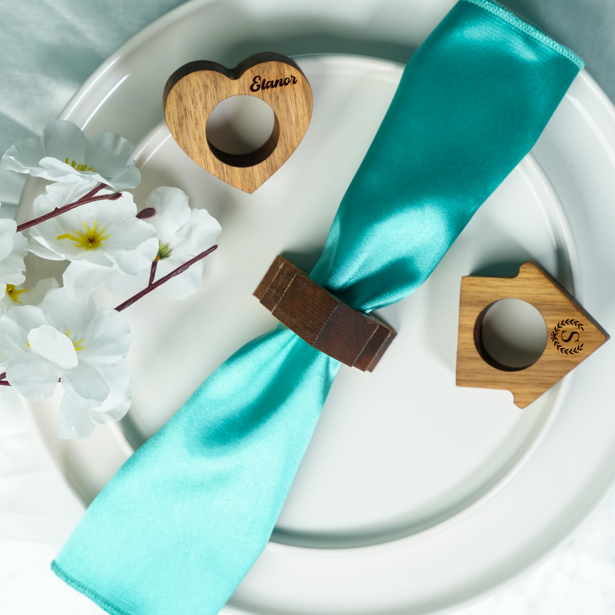 Christmas Tree Napkin Rings: Custom Engraved Holiday Table Decor for Christmas Dinner