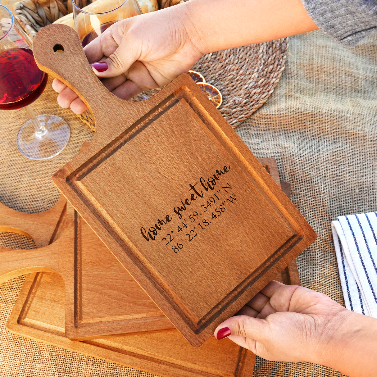 Custom Kitchen Gifts Wooden Charcuterie Board, Bread Cutting Board, Decorative Board, Personalized House Warming Gift, Laser Engraved Gift