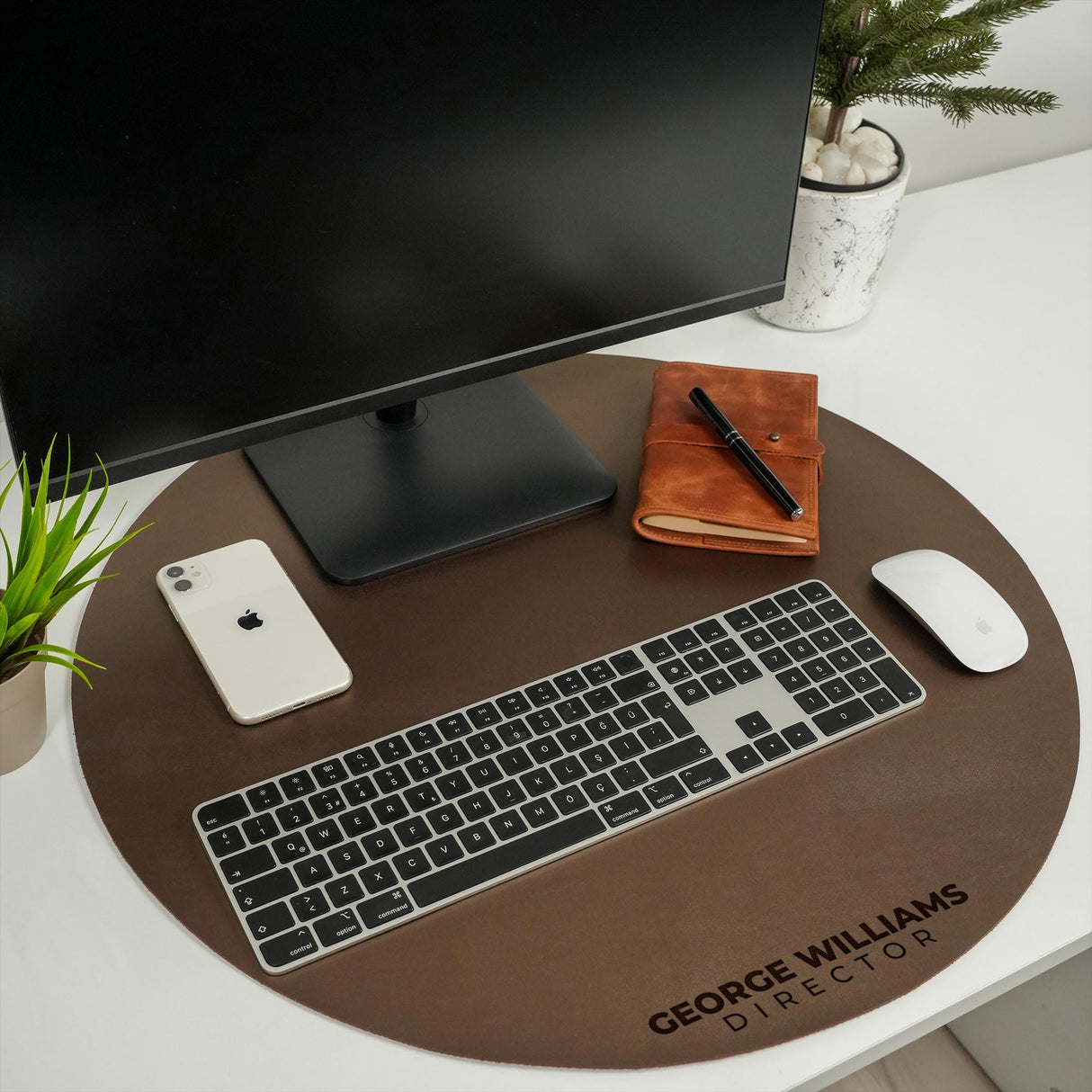 Personalized Office Desk Mat, Leather Mouse Pad, Large Mouse Pad, Desk Decorations, Anniversary Gift Keyboard Mat, Custom Logo Business Gift