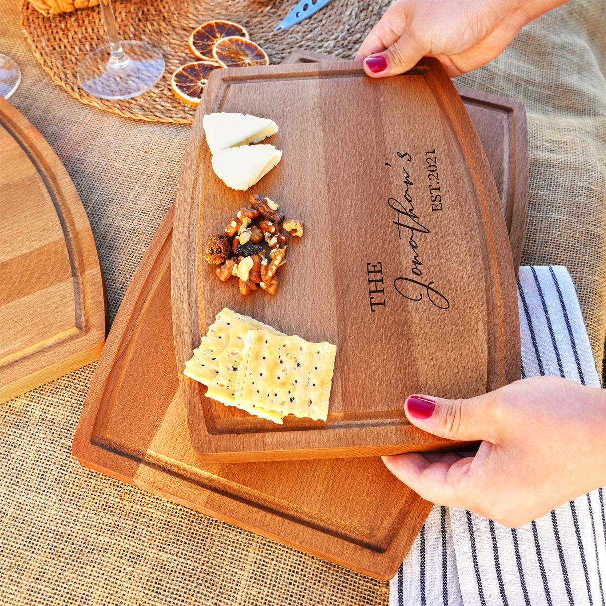 Personalized Wooden Cutting Board, Custom Address Charcuterie Board, Newlywed Gift, Realtor Closing Gift, Housewarming Gifts, New House Gift