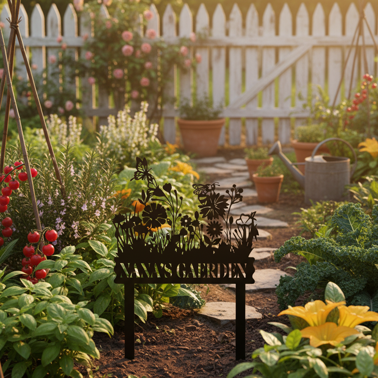 Personalized Grandpa's Metal Garden Stake: Outdoor Garden Marker with Custom Name