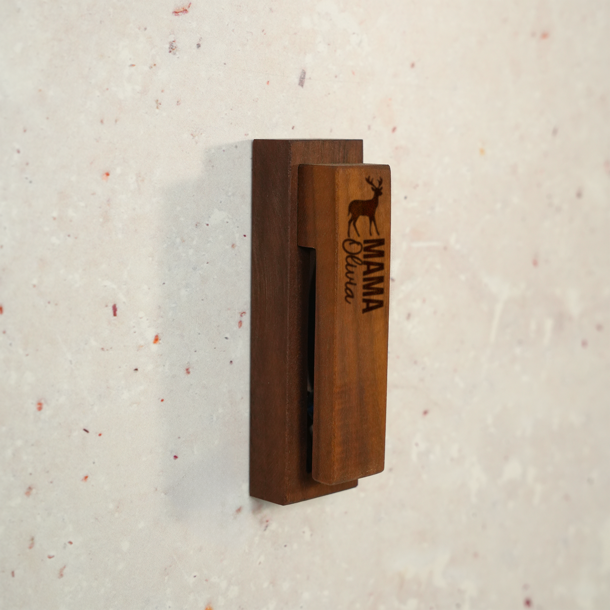 Personalized Wood Towel Holder with Metal Ball Grip: Modern Wall Mounted Coat Rack, Kitchen Decor