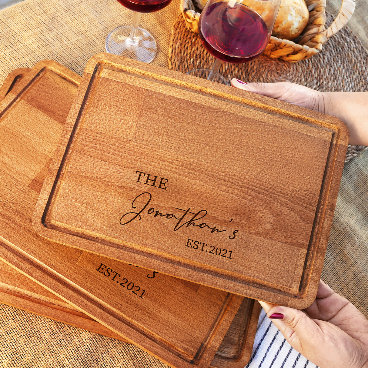 Personalized Engrave Wooden Charcuterie Board, Custom Walnut Cutting Board, Housewarming Gift, New Home Gift, Wedding Gift, Chopping Board