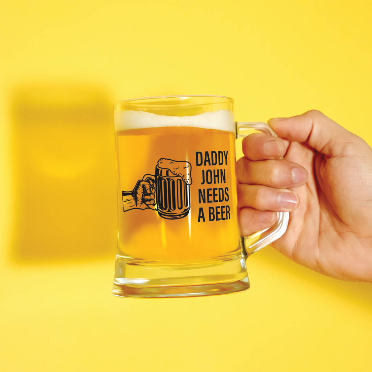 Custom Beer Mug for Dad, Personalized Beer Glass, Fathers Day Gift, Anniversary Gift, Engraved Beer Glass, Home Bar Gift Idea, Beer Stein