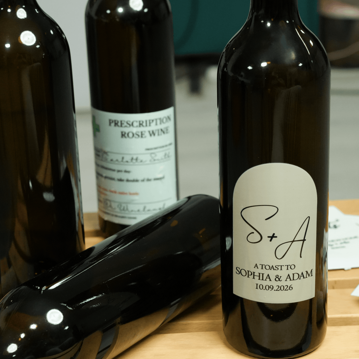 Personalized Wine Label: Custom Bottle Couples Name Sticker, Housewarming Gift