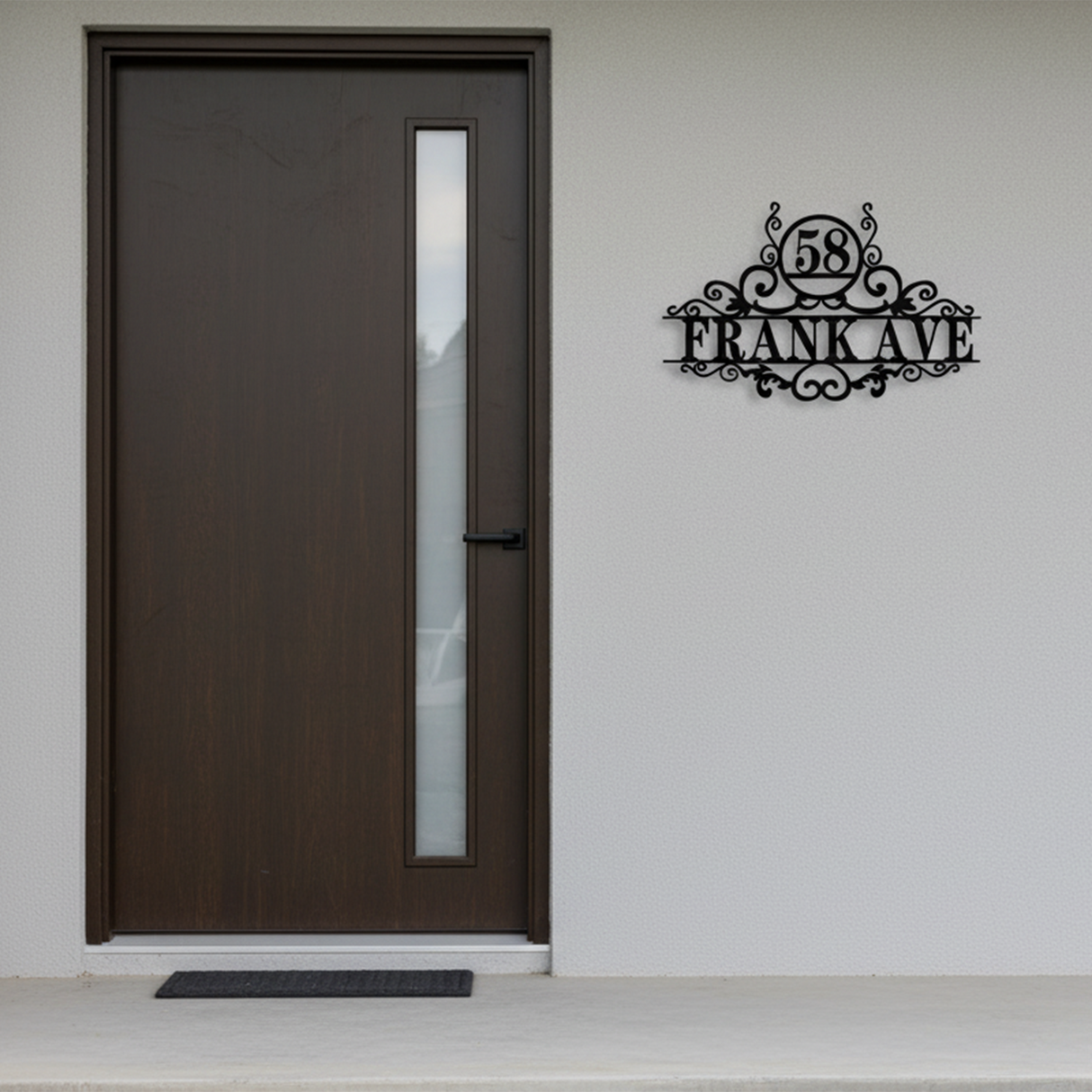 Decorative Metal Address Sign for Outdoor: Custom House Numbers with Street Name