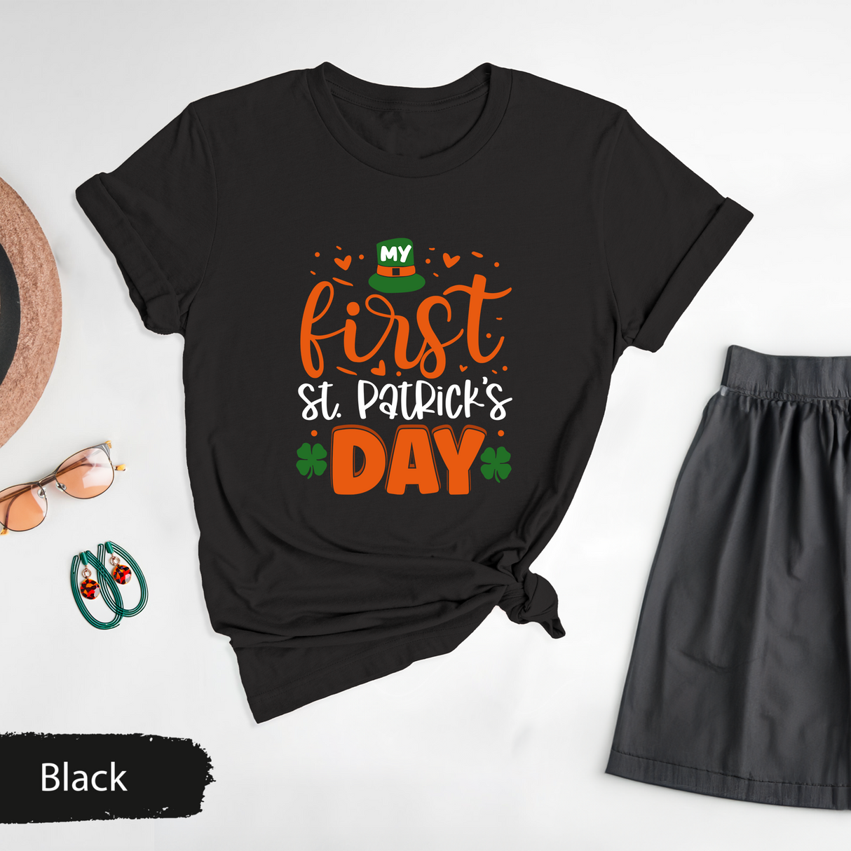 My First St Patricks Day Shirt, Baby St Paddys Day T-Shirt, Cute Lucky Shamrock Tee, Irish Baby Graphic Tees, Lucky Clover Toddler T shirts