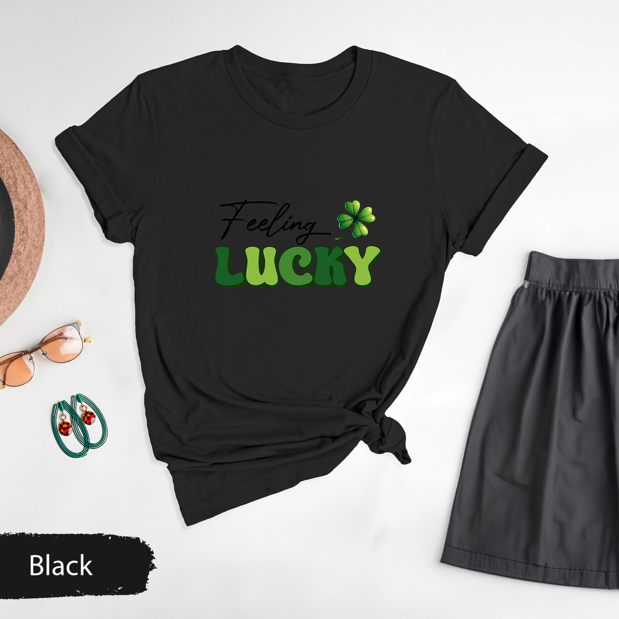 Lucky St. Patricks Day Shirt, Minimalist Clover Tee, Shamrock Graphic Shirt, Cute Lucky Charm Outfit, St. Paddys Day Gift, Irish Holiday Tee