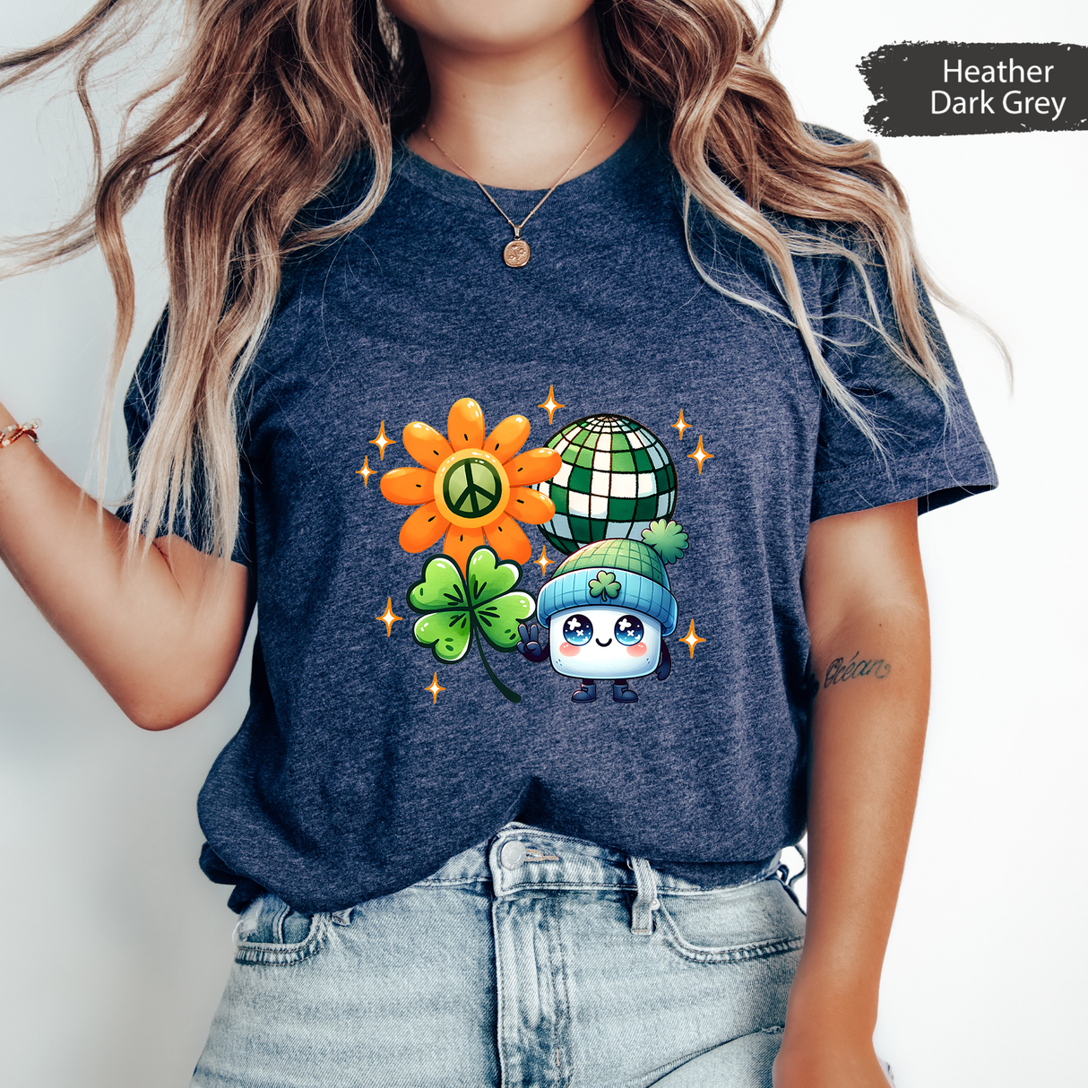 Lucky Charms T-shirt, Irish Peace Love Luck Shirt, Cute St Patricks Day Shirt, Funny Green Day Outfit, Gift for Women, Lucky Irish Shirts