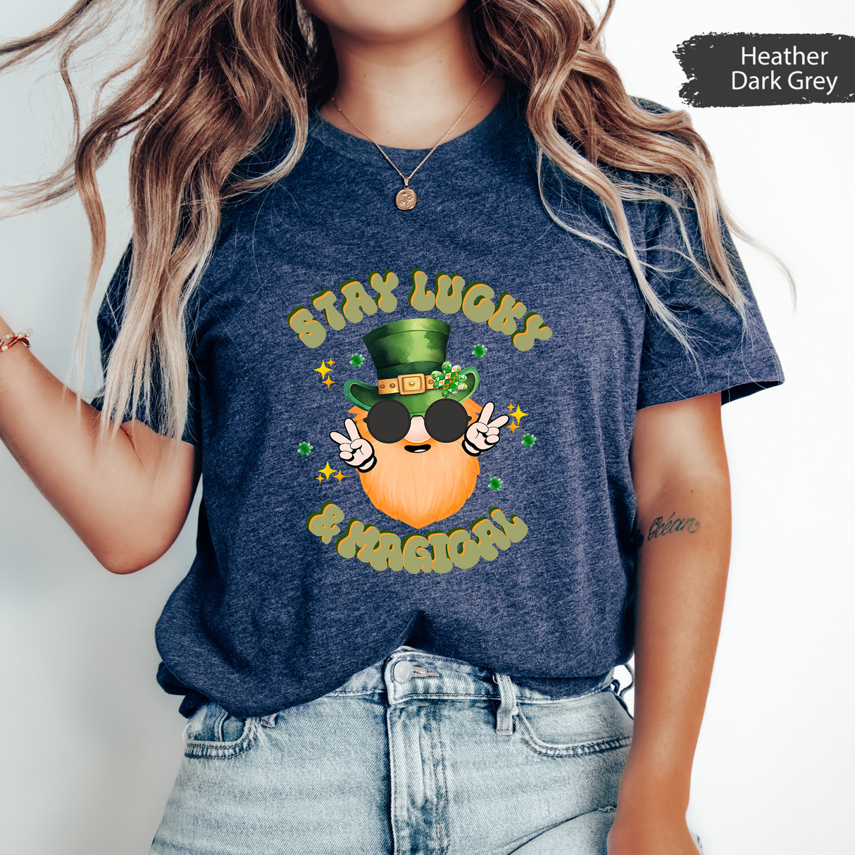 Stay Lucky & Magical Shirt, Funny St Patricks Day T-Shirt, Cute Leprechaun Graphic Tee, Retro St Patricks Day Shirt, Trendy Graphic Tees
