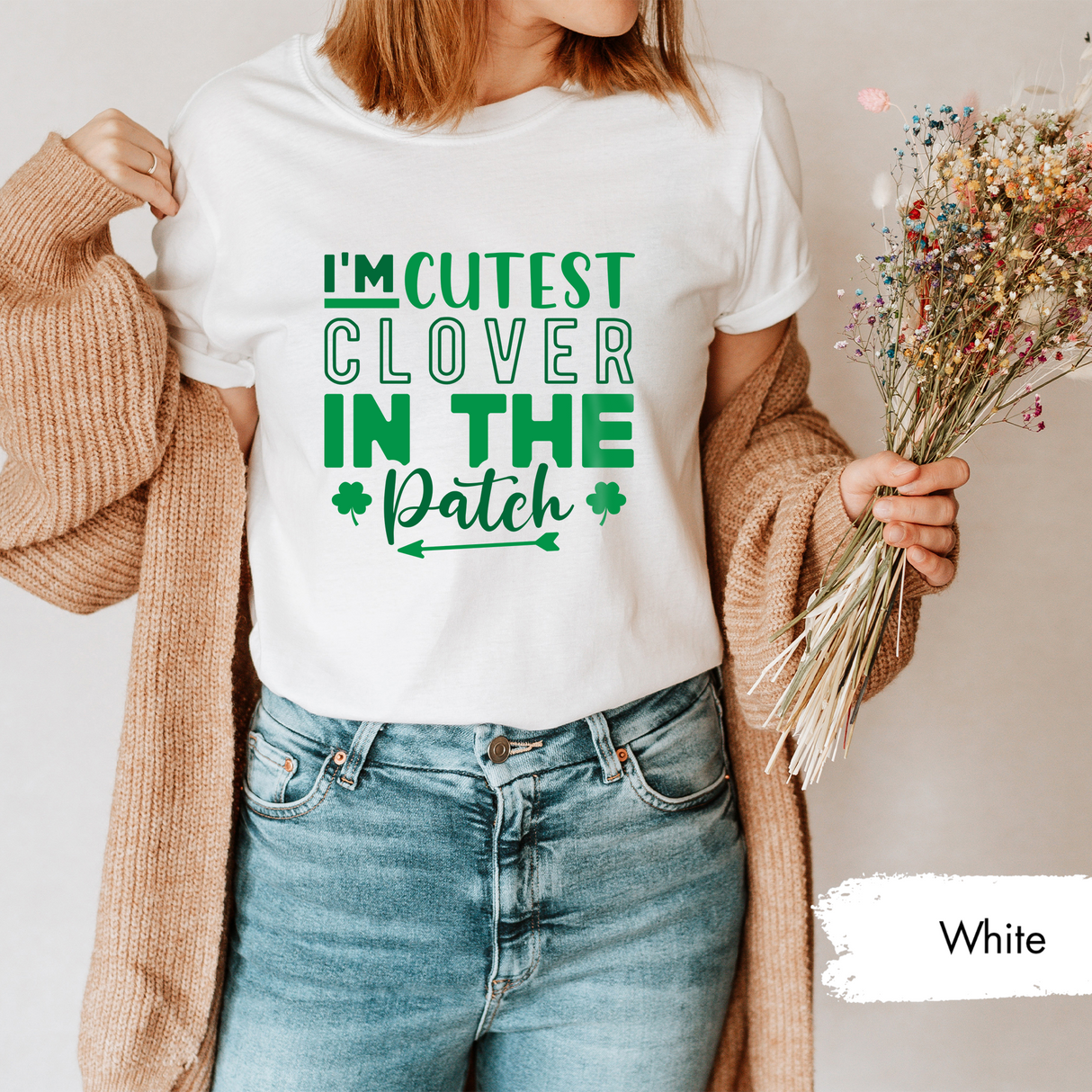I'm Cutest Clover In The Patch T-Shirt, St Patricks Shirt, Lucky Clover Tee, Funny Irish Shirt, Toddler St Paddys Day T-shirt, Gift For Mom