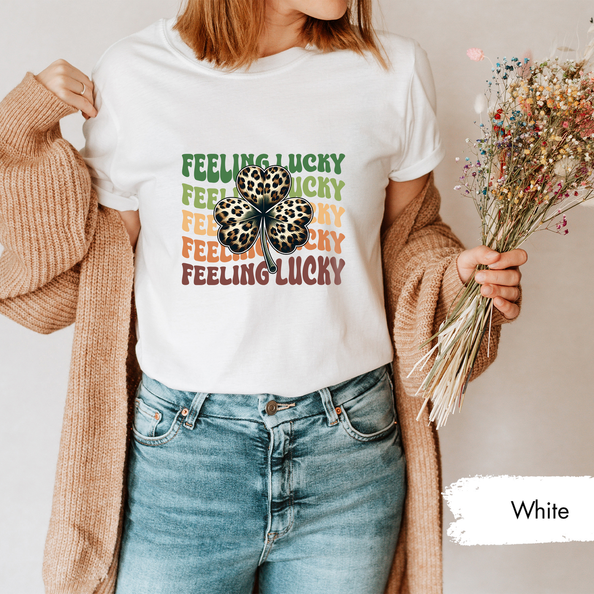 Leopard Shamrock Shirt, Trendy St. Patrick’s Day Tshirt, Womens St Patricks, Feeling Lucky Shirt, Cute Retro Clover T-Shirt, Irish Day Gift