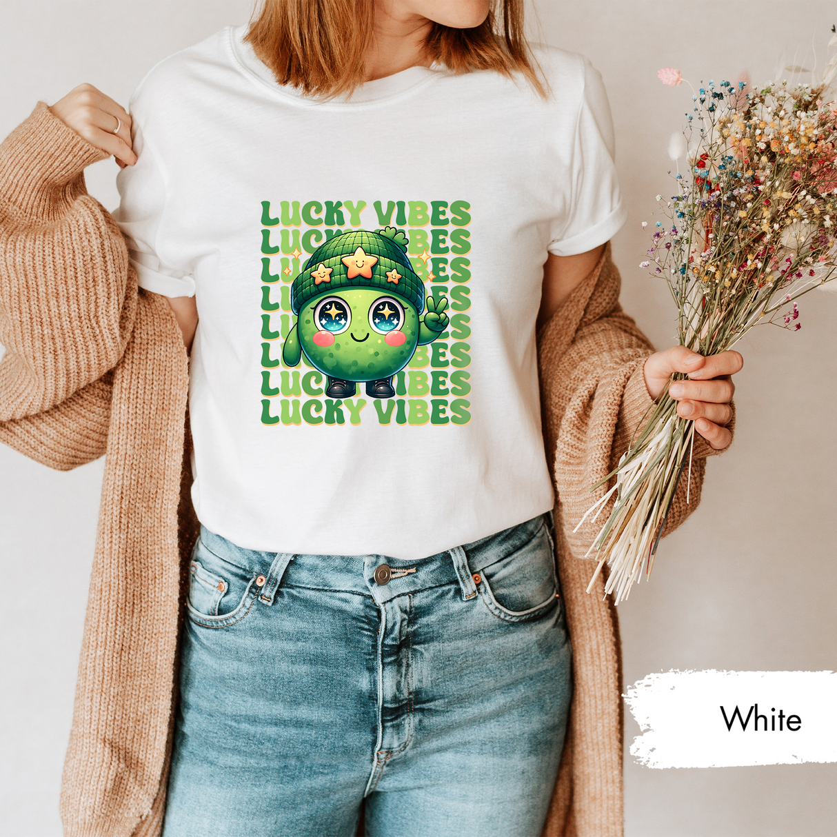 Lucky Vibes St Pattys Day TShirt, Cute Shamrock Shirt, Lucky Charm Tee, Green Holiday Gift, St Patrick Day Gift, Unisex Festival Gift Tee