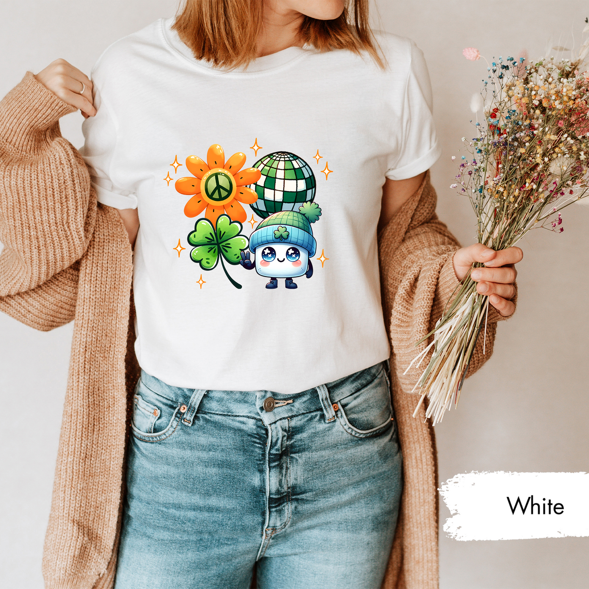 Lucky Charms T-shirt, Irish Peace Love Luck Shirt, Cute St Patricks Day Shirt, Funny Green Day Outfit, Gift for Women, Lucky Irish Shirts