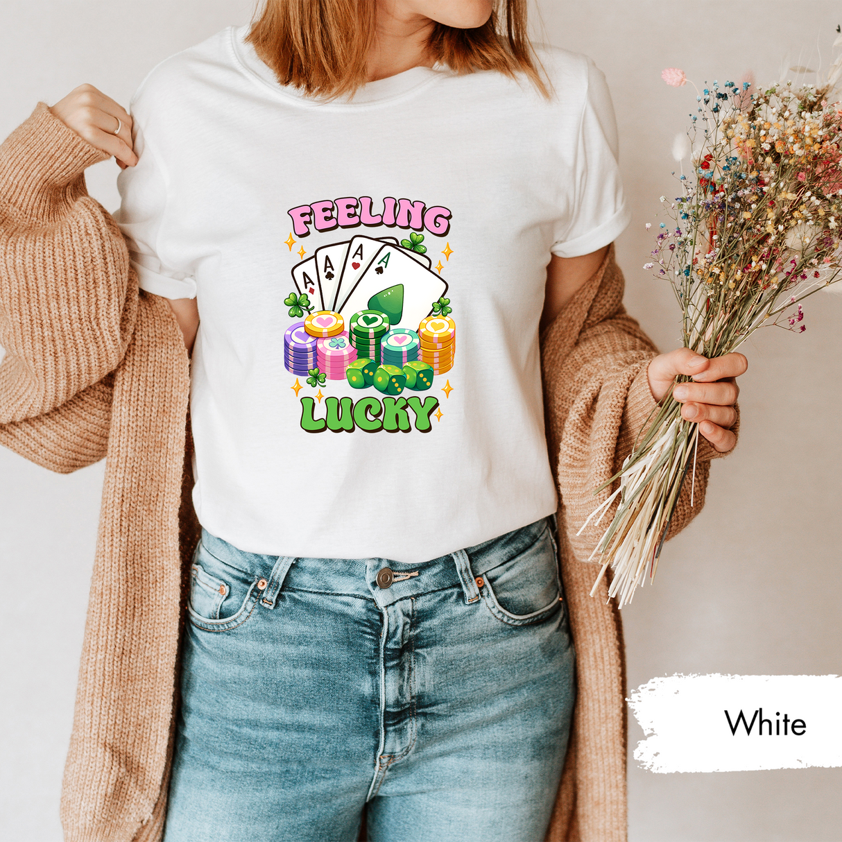 Feeling Lucky T-shirt for St Patricks Day, Irish Day Gift, Womens St Patricks Day Gift, Lucky Charm Shirt, Irish Shirt, Comfort Colors shirt