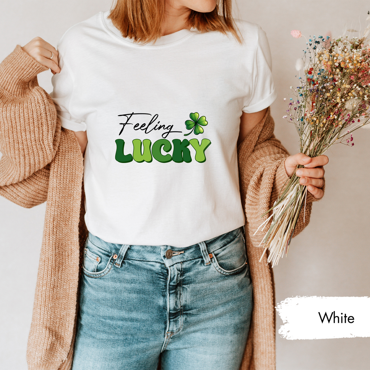 Lucky St. Patricks Day Shirt, Minimalist Clover Tee, Shamrock Graphic Shirt, Cute Lucky Charm Outfit, St. Paddys Day Gift, Irish Holiday Tee