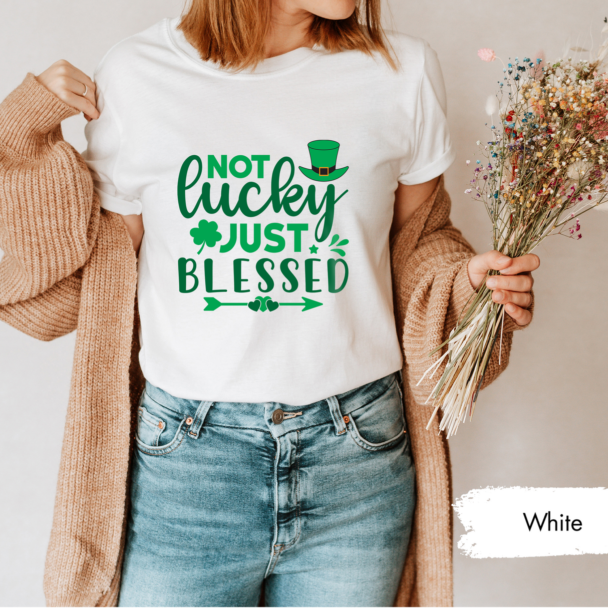 Not Lucky Just Blessed Shirt, Christian St Patrick's Day Shirt, Unisex T-Shirt, Religious Irish Blessing Tee, Lucky Clover Shirt, Irish Gift
