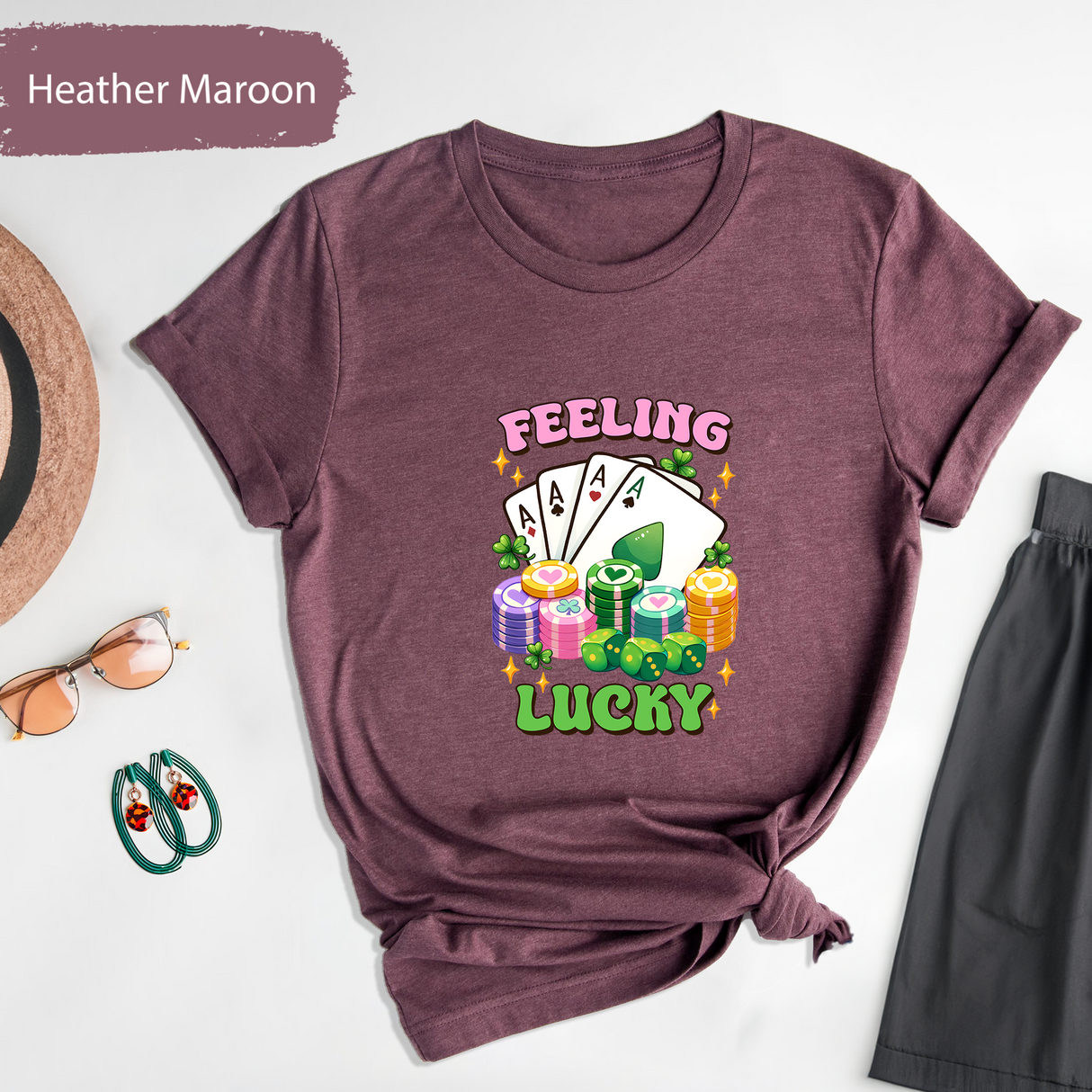 Feeling Lucky T-shirt for St Patricks Day, Irish Day Gift, Womens St Patricks Day Gift, Lucky Charm Shirt, Irish Shirt, Comfort Colors shirt