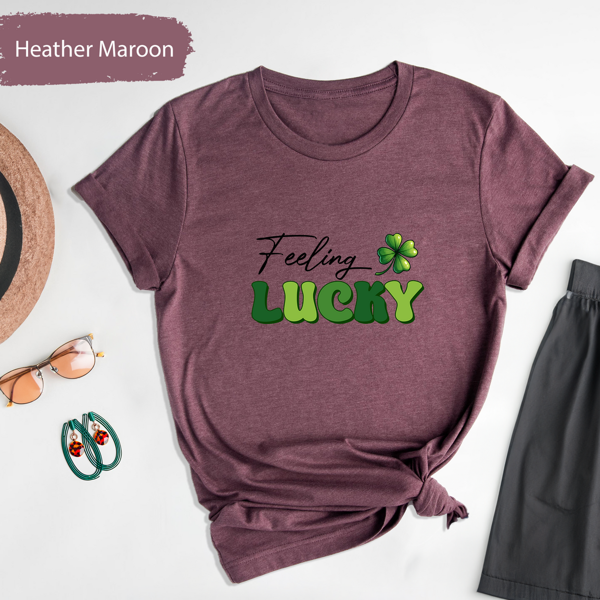 Lucky St. Patricks Day Shirt, Minimalist Clover Tee, Shamrock Graphic Shirt, Cute Lucky Charm Outfit, St. Paddys Day Gift, Irish Holiday Tee