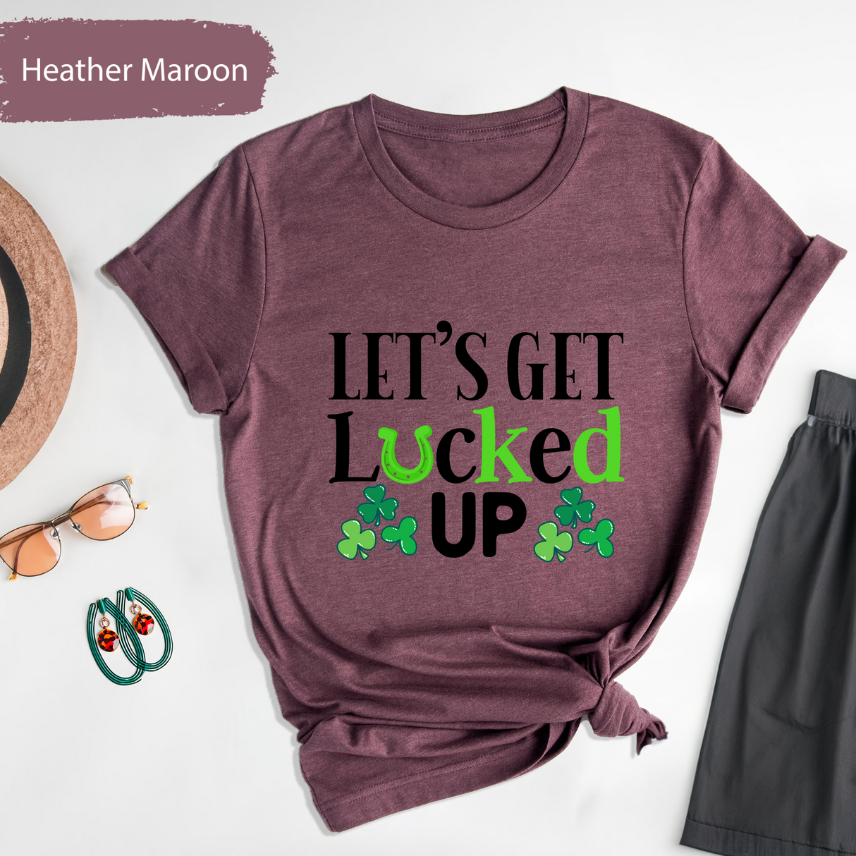 Lets Get Lucked Up T-Shirt, Funny St Patricks Day Shirt, Irish Festival Tees, Lucky Clover Graphic Shirt, Patricks Party Outfit, Gift For Her