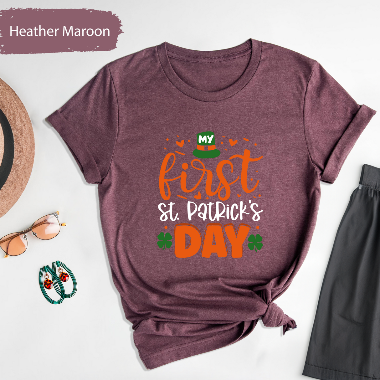 My First St Patricks Day Shirt, Baby St Paddys Day T-Shirt, Cute Lucky Shamrock Tee, Irish Baby Graphic Tees, Lucky Clover Toddler T shirts