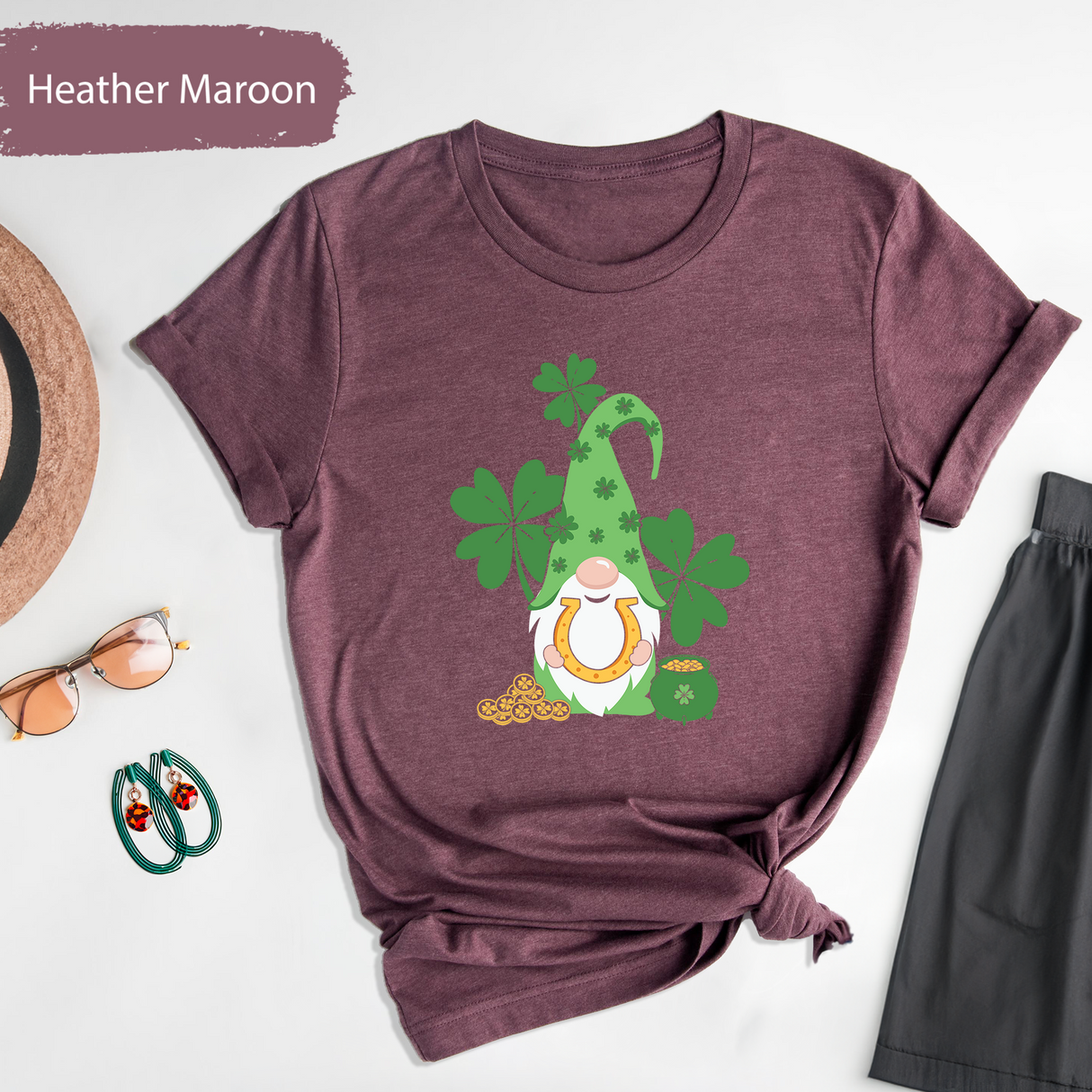 Saint Patrick's Day Gnome T-Shirt, Happy St. Patricks Day Shirt, Leprechaun Hat Gnome Shirt, Shamrock Shirt, Irish Gnome Shirt, Lucky Gnome