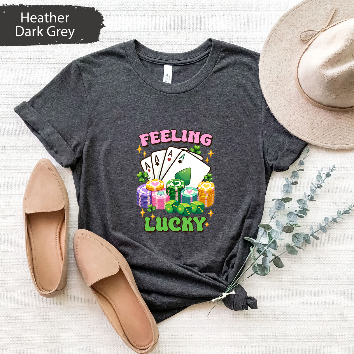 Feeling Lucky T-shirt for St Patricks Day, Irish Day Gift, Womens St Patricks Day Gift, Lucky Charm Shirt, Irish Shirt, Comfort Colors shirt