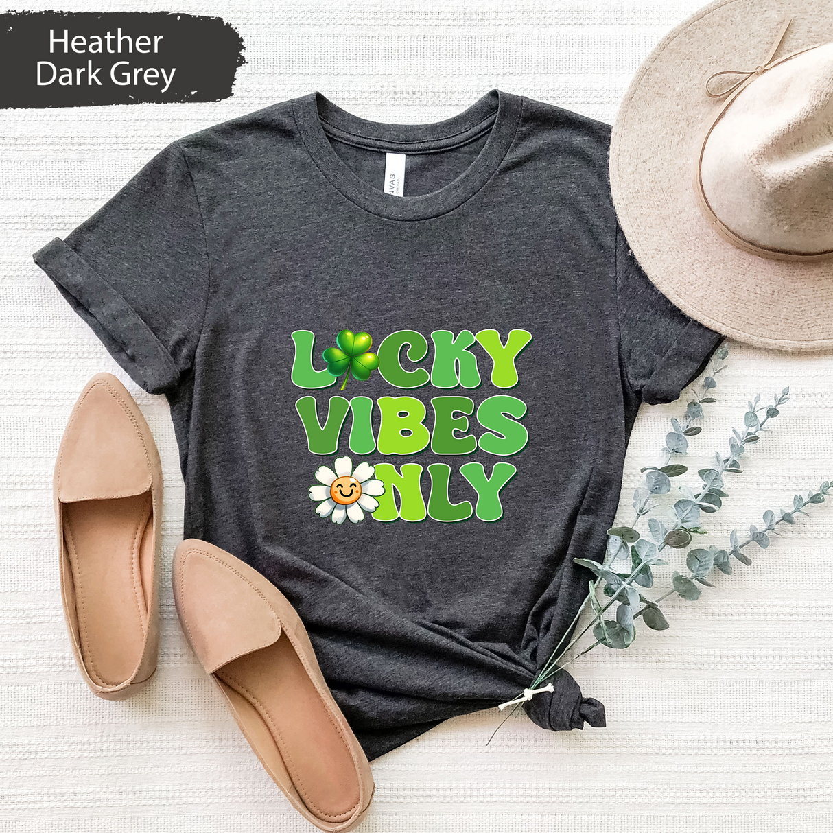 Lucky Vibes Only Shirt St Patricks Day Gift, Retro St Patricks Day Tshirt, Cute Daisy Graphic TShirt, Fun Shamrock Shirt, St Patricks Outfit