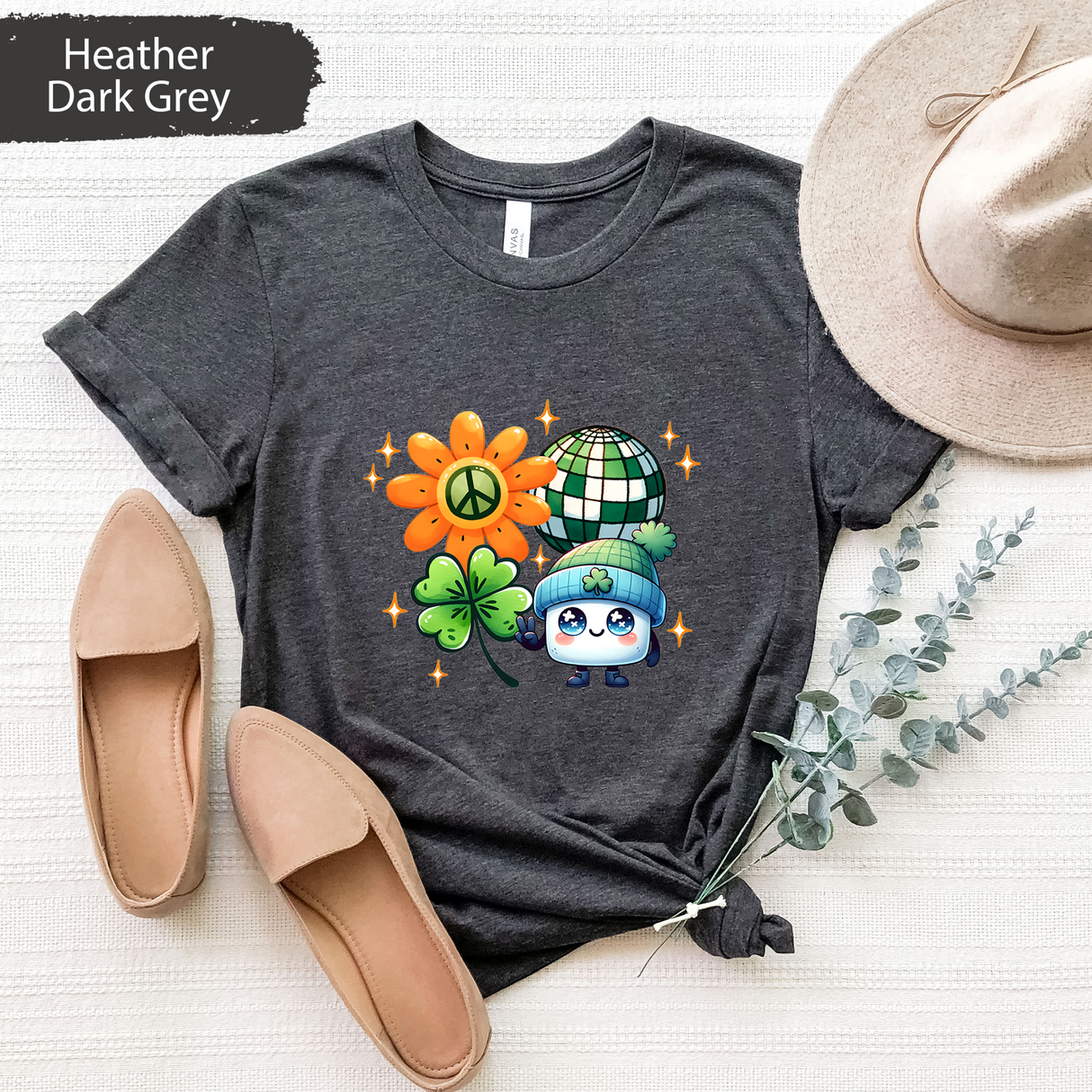 Lucky Charms T-shirt, Irish Peace Love Luck Shirt, Cute St Patricks Day Shirt, Funny Green Day Outfit, Gift for Women, Lucky Irish Shirts