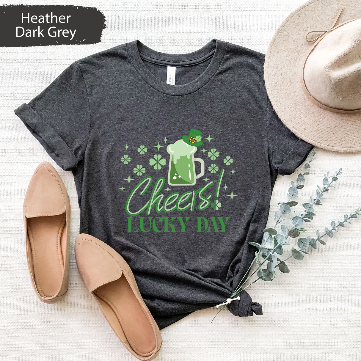 St Patricks Day Cheers Lucky Day T-Shirt, Green Beer Shirt, Beer Lover Gift, Irish Pub Party T-Shirt, Funny Patricks Outfit, Bar Crawl Shirt