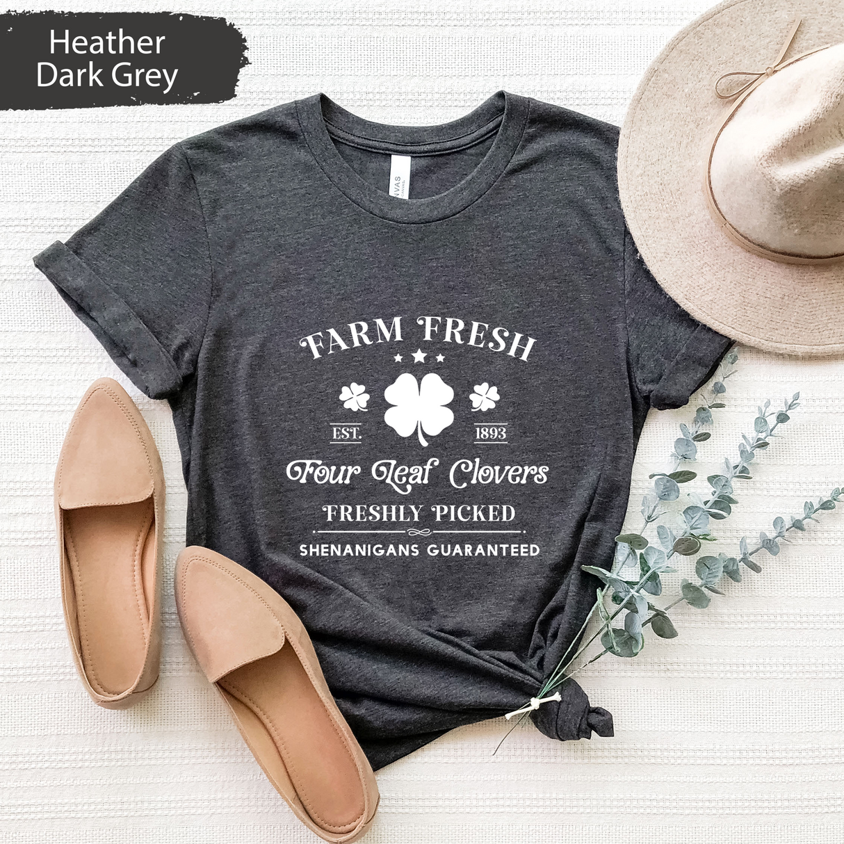 Farm Fresh Four Leaf Clovers Shirt, Funny St Patricks Day Tee, Vintage Irish Shamrock TShirt, Lucky Clover Graphic Tee, St Paddys Day Outfit