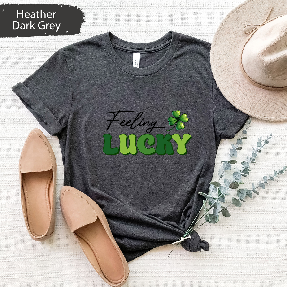 Lucky St. Patricks Day Shirt, Minimalist Clover Tee, Shamrock Graphic Shirt, Cute Lucky Charm Outfit, St. Paddys Day Gift, Irish Holiday Tee