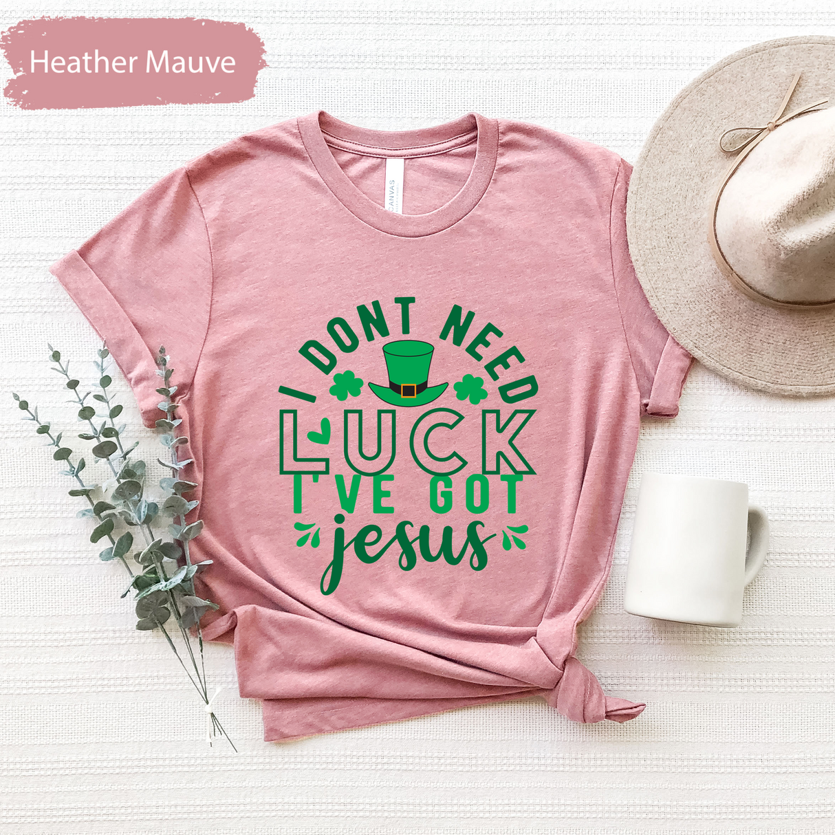 I Don’t Need Luck I’ve Got Jesus T-Shirt, Christian St Patricks Day Shirt, Faith-Based Shamrock Tee, Jesus Love Shirt, Saint Patricks Day