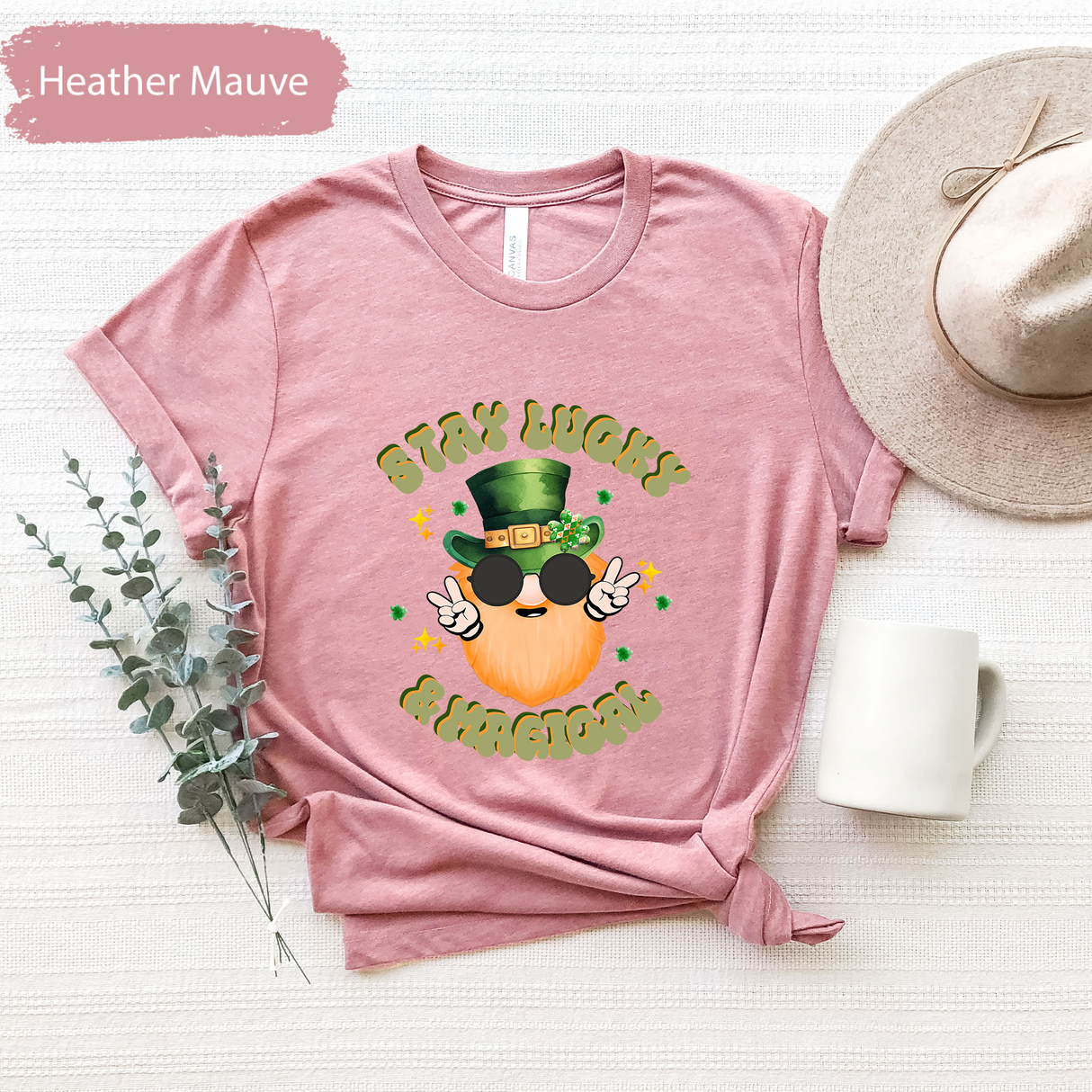 Stay Lucky & Magical Shirt, Funny St Patricks Day T-Shirt, Cute Leprechaun Graphic Tee, Retro St Patricks Day Shirt, Trendy Graphic Tees