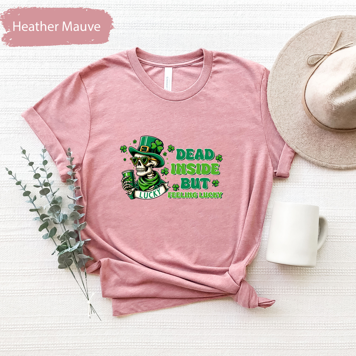 Dead Inside But Feeling Lucky Shirt, Funny St Patrick’s Day Skeleton T-shirt, Irish Drinking Party Shirt, Lucky Skeleton Tee, Funny Gifts