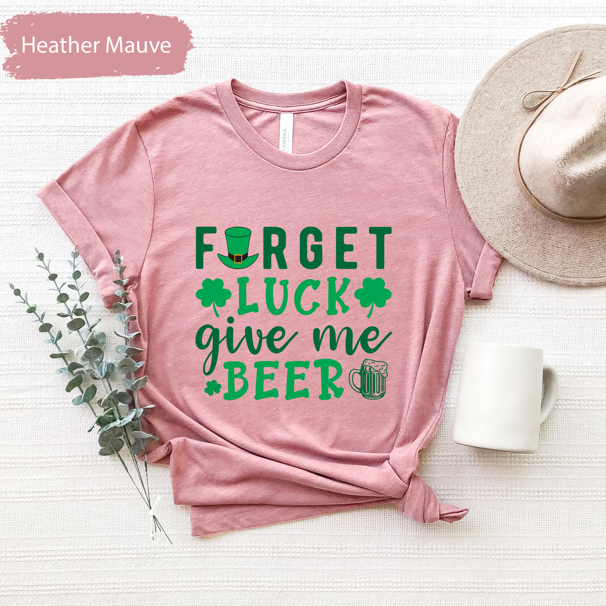 Forget Luck Give Me Beer T-Shirt, Funny St. Patricks Day Drinking Tee, Irish Beer Lover Shirt, Shamrock Pub Crawl TShirt, Saint Patricks Day