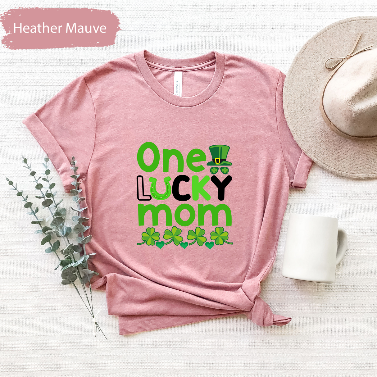 One Lucky Mom Shirt, St Patricks Day Mom Tee, Irish Shamrock Lucky Mom T-Shirt, Cute Clover Mothers Day Shirt, St Paddy’s Day Gift for Woman