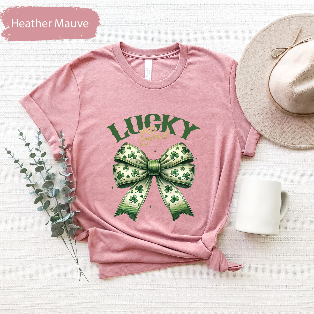 St Patricks Day Lucky Girl T-Shirt, Western Irish Girl Shirt, St Paddys Coquette Bow Shirt, Womens St Patricks Outfit, Irish Lucky Shirt