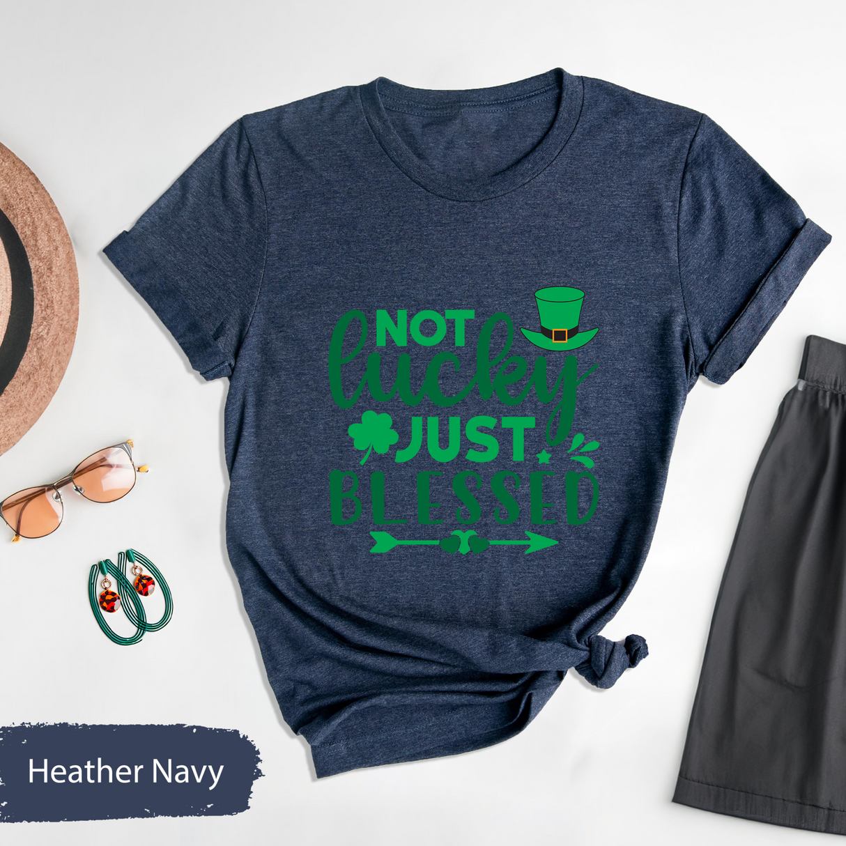 Not Lucky Just Blessed Shirt, Christian St Patrick's Day Shirt, Unisex T-Shirt, Religious Irish Blessing Tee, Lucky Clover Shirt, Irish Gift