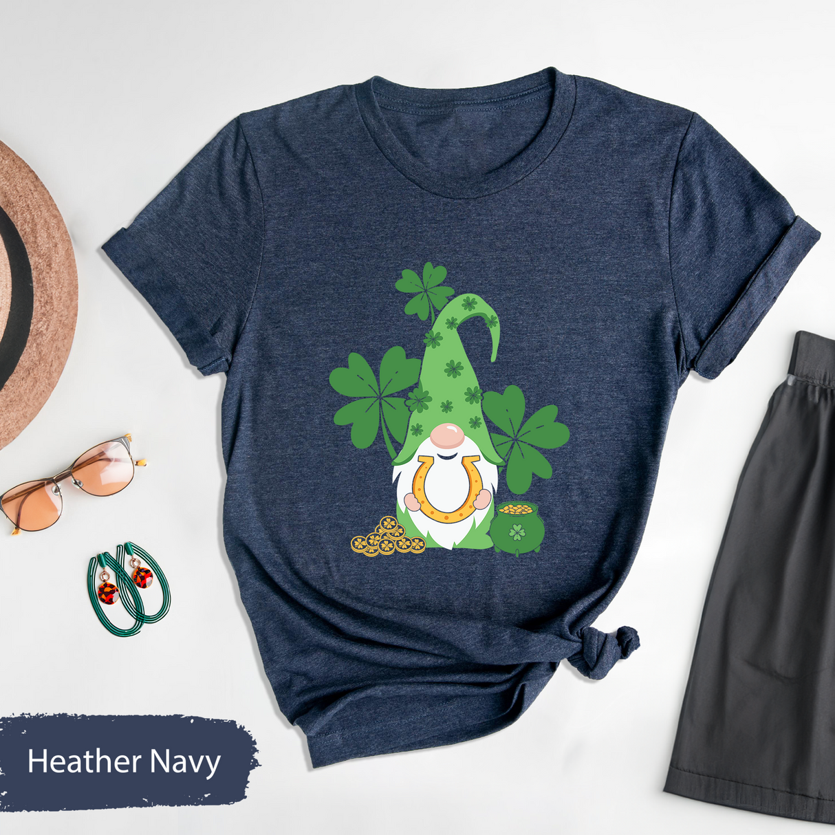 Saint Patrick's Day Gnome T-Shirt, Happy St. Patricks Day Shirt, Leprechaun Hat Gnome Shirt, Shamrock Shirt, Irish Gnome Shirt, Lucky Gnome