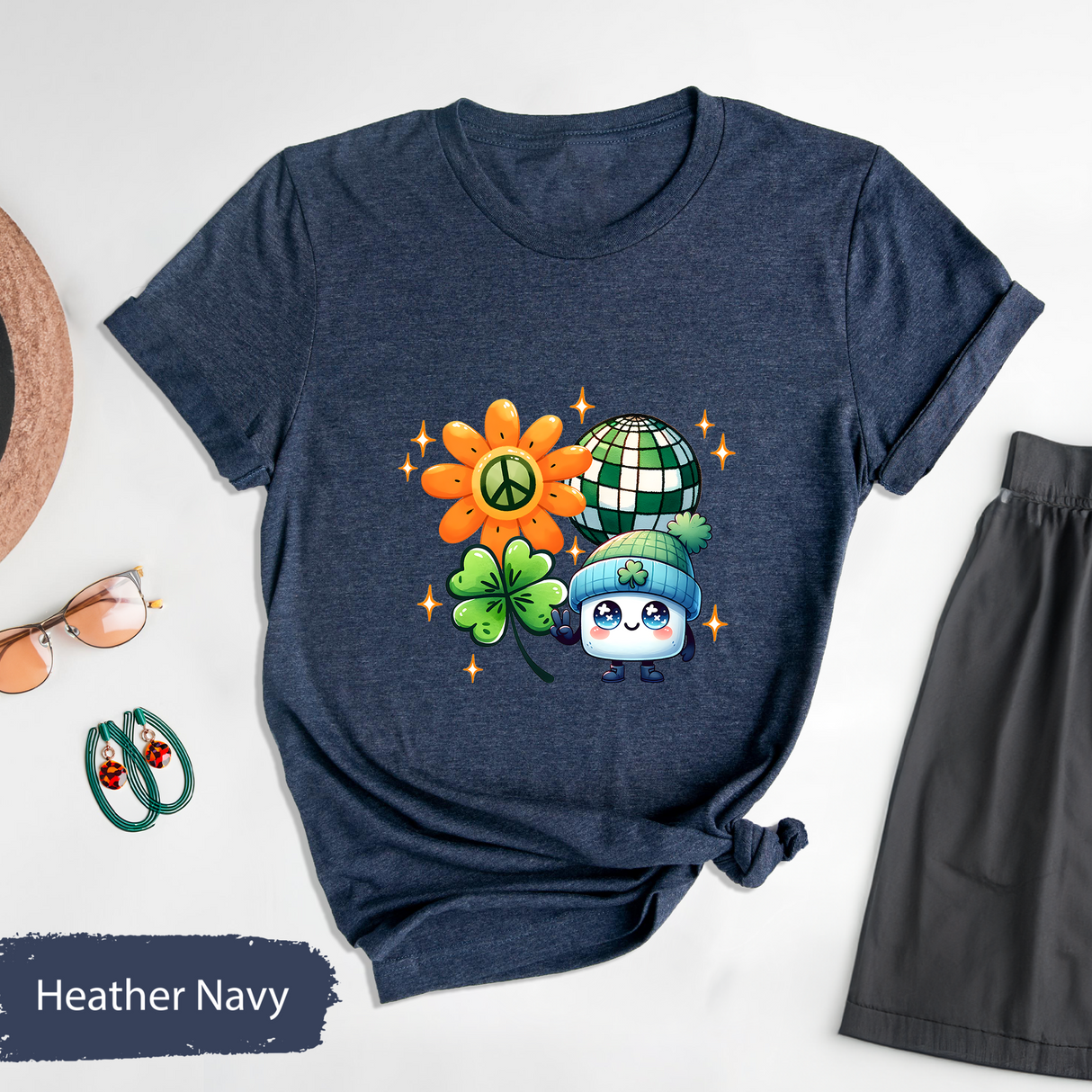 Lucky Charms T-shirt, Irish Peace Love Luck Shirt, Cute St Patricks Day Shirt, Funny Green Day Outfit, Gift for Women, Lucky Irish Shirts