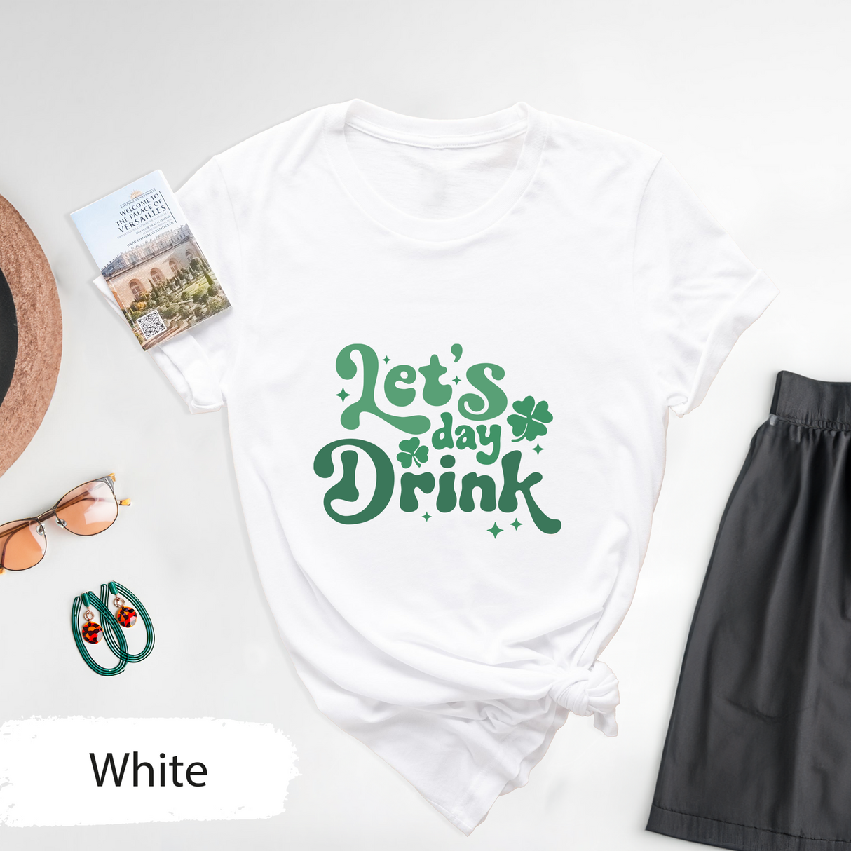 Let’s Day Drink Shirt, Funny St Patricks Day Drinking Tee, Retro Irish Party T-Shirt, Lucky Pub Crawl Outfit, St Paddys Beer Lover Gifts