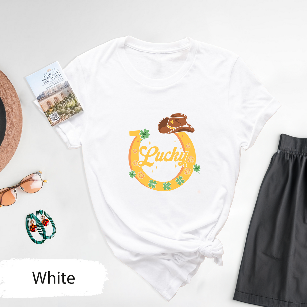 Lucky Horseshoe St. Patrick’s Day Shirt, Lucky Irish T-Shirt, Cowboy Hat Rodeo Shirt, St. Paddy’s Day, Western Cowgirl Tee, St Patricks Gift