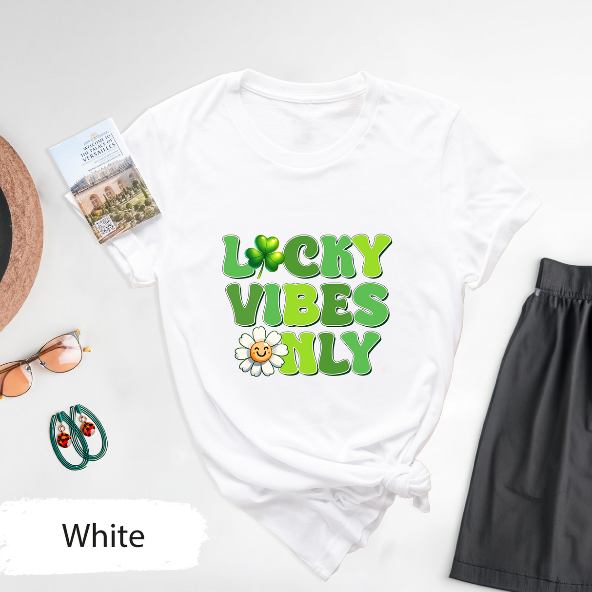 Lucky Vibes Only Shirt St Patricks Day Gift, Retro St Patricks Day Tshirt, Cute Daisy Graphic TShirt, Fun Shamrock Shirt, St Patricks Outfit